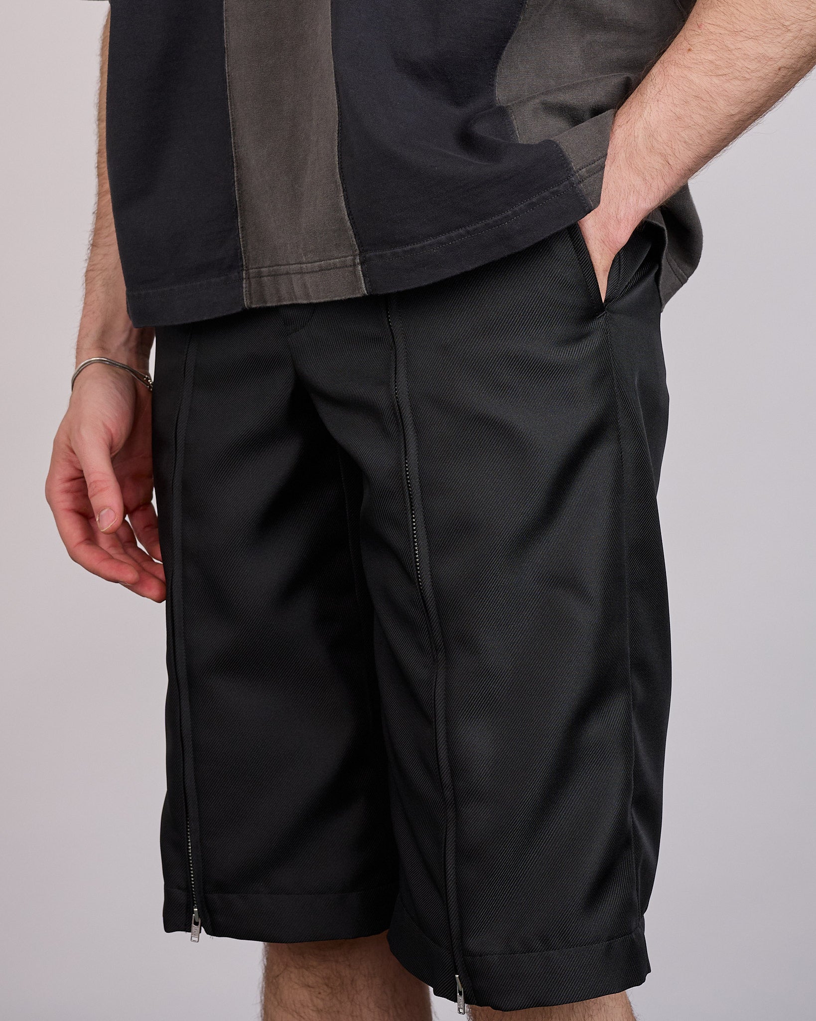 COMME des GARÇONS HOMME Plus Gabardine Zip Short Black – LESS 17