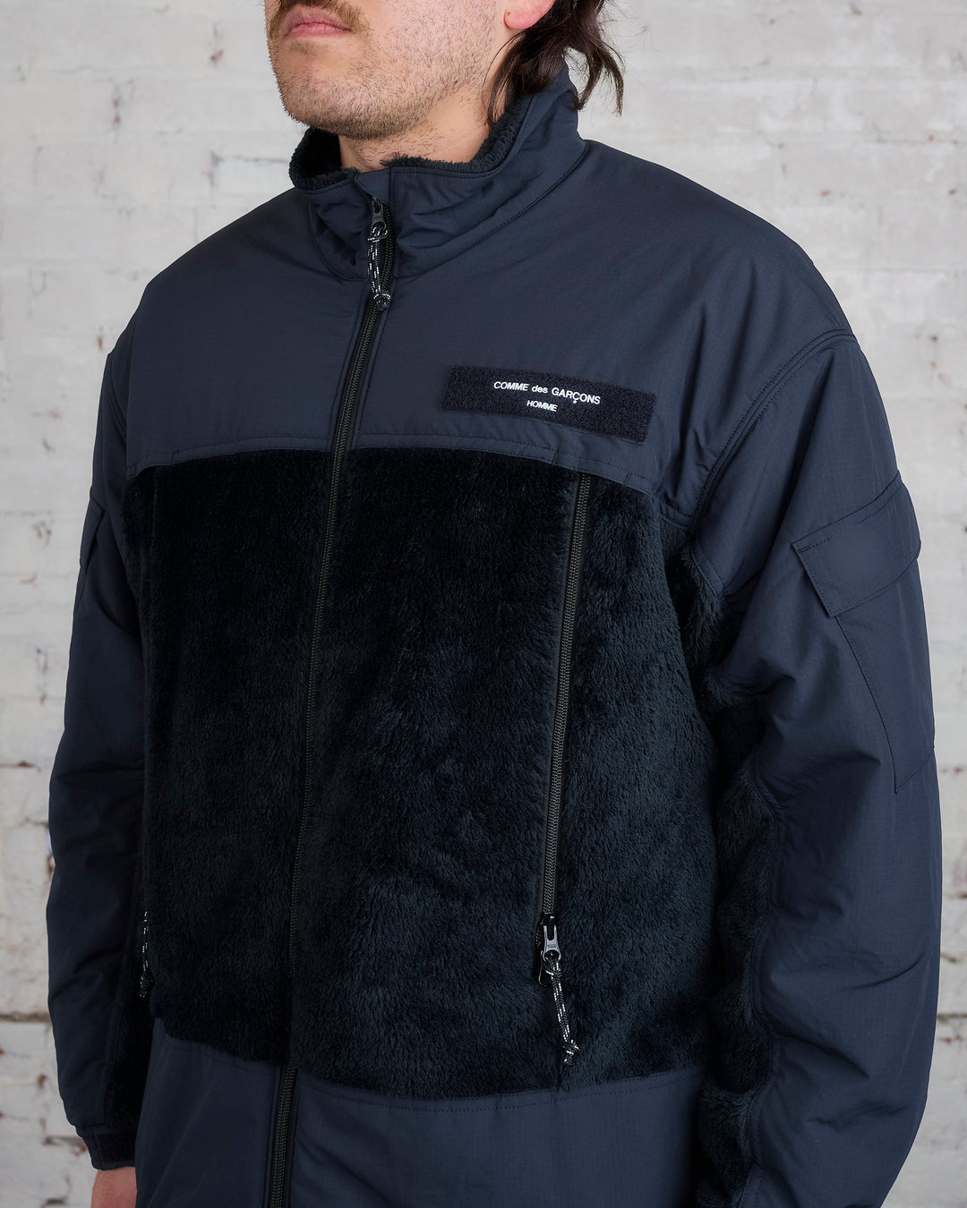 COMME des GARÇONS HOMME Boa Fleece Ripstop Jacket Black