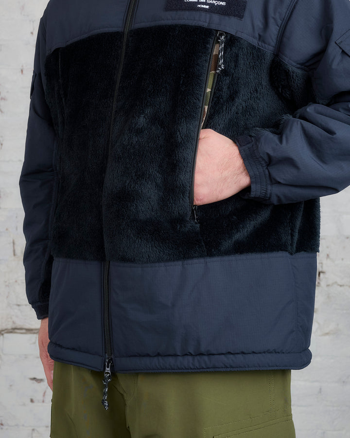 COMME des GARÇONS HOMME Boa Fleece Ripstop Jacket Black