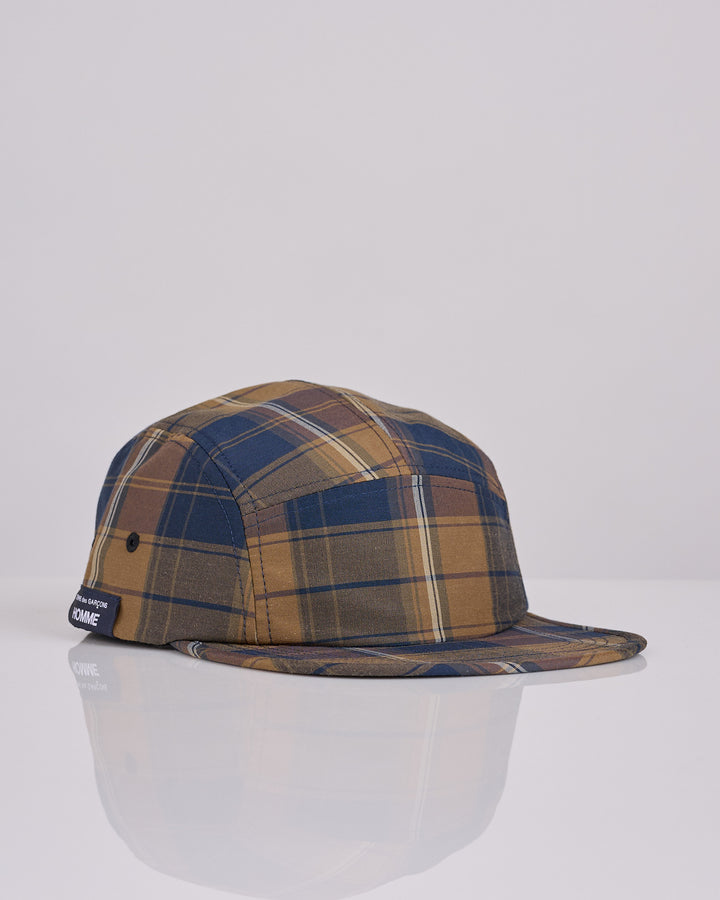 COMME des GARÇONS HOMME Briefing Check 5-Panel Cap Brown Khaki Navy