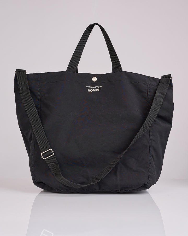 COMME des GARÇONS HOMME Cotton-Nylon Grosgrain Logo Tote Bag Black