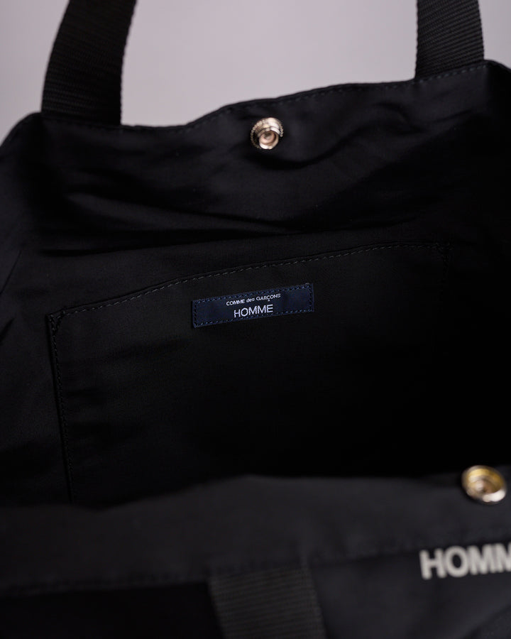 COMME des GARÇONS HOMME Cotton-Nylon Grosgrain Logo Tote Bag Black