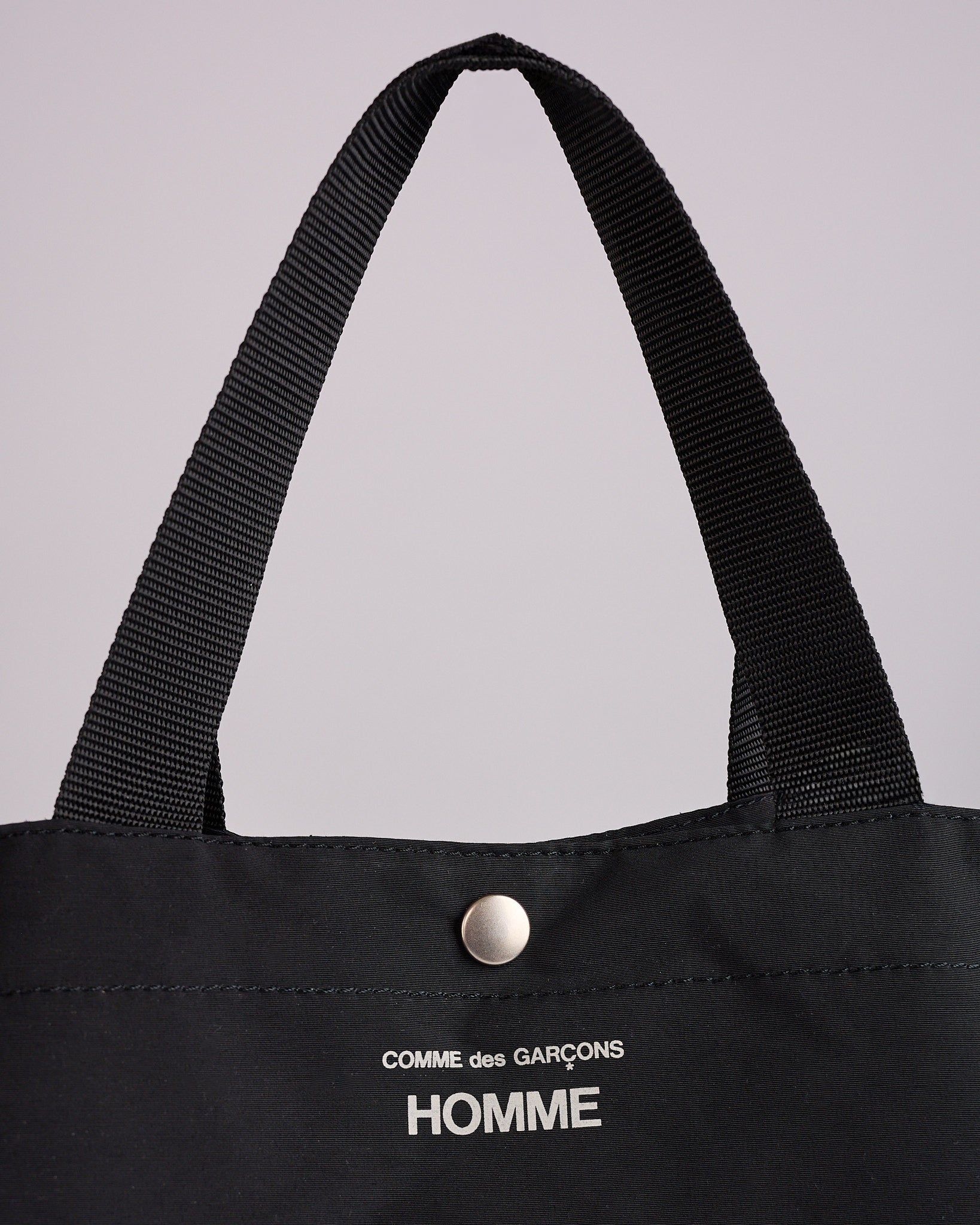 COMME des GARÇONS HOMME Cotton-Nylon Grosgrain Logo Tote Bag Black