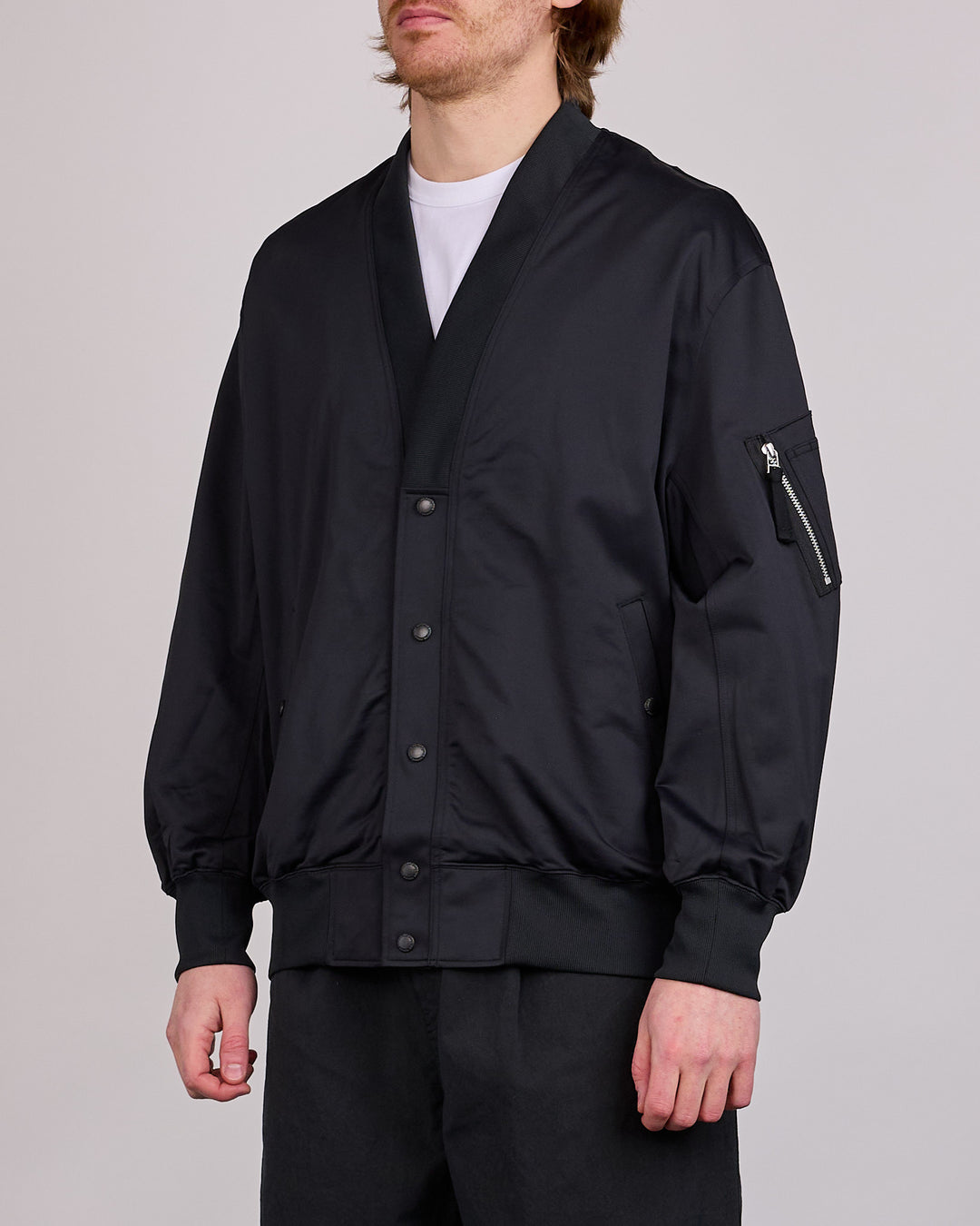 COMME des GARÇONS HOMME Cotton-Nylon Terry Cloth Cardigan Black