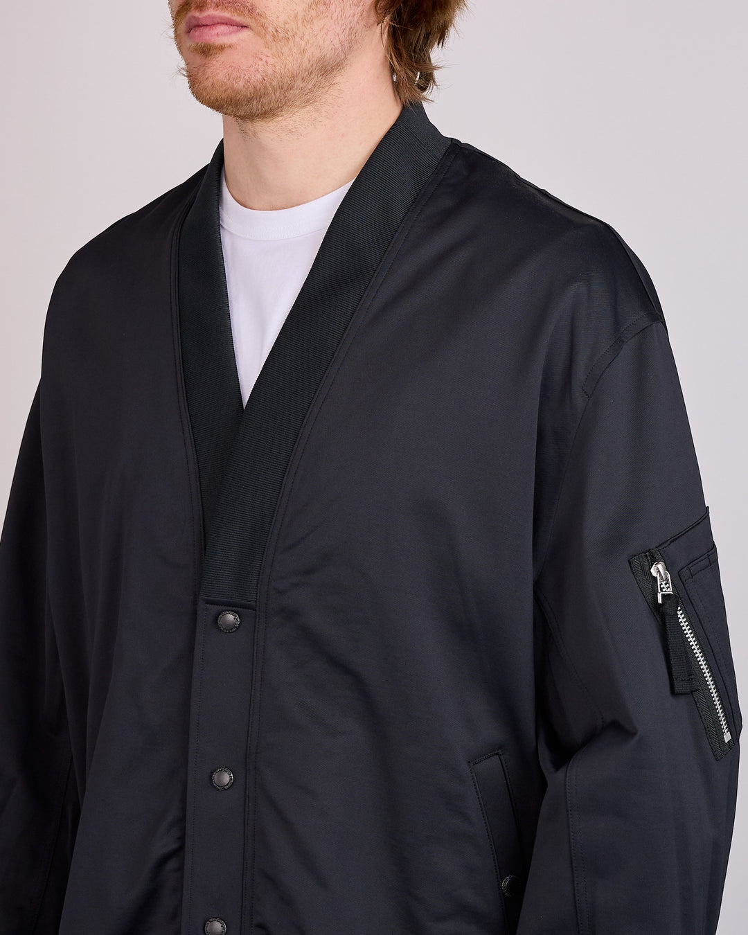 COMME des GARÇONS HOMME Cotton-Nylon Terry Cloth Cardigan Black