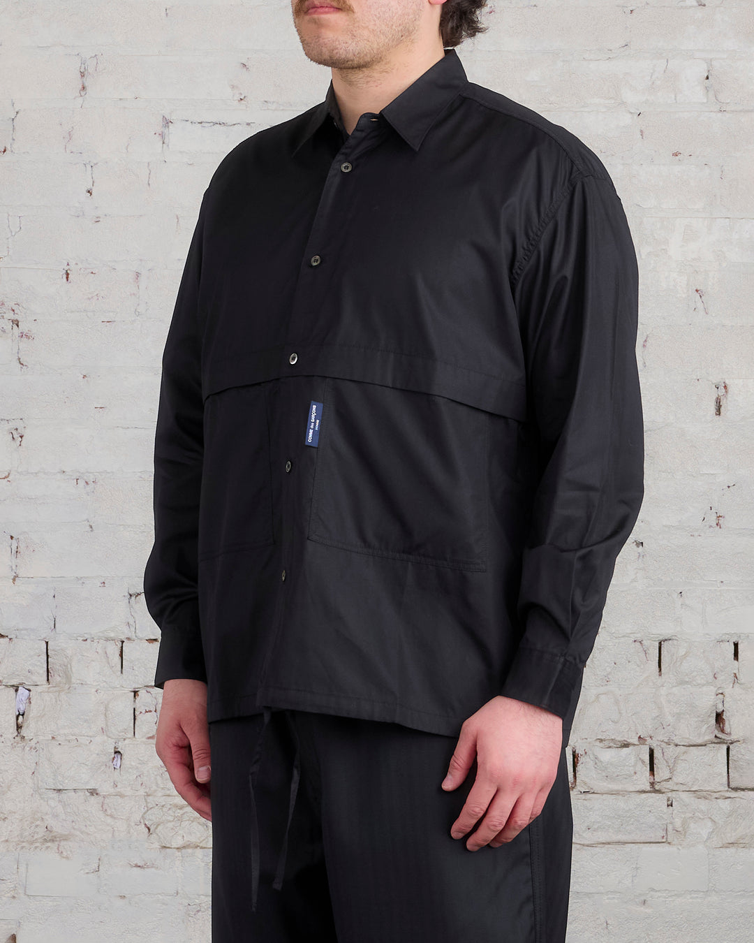 COMME des GARÇONS HOMME Cotton Broad Button Shirt Black