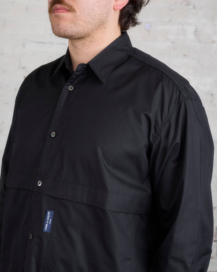 COMME des GARÇONS HOMME Cotton Broad Button Shirt Black