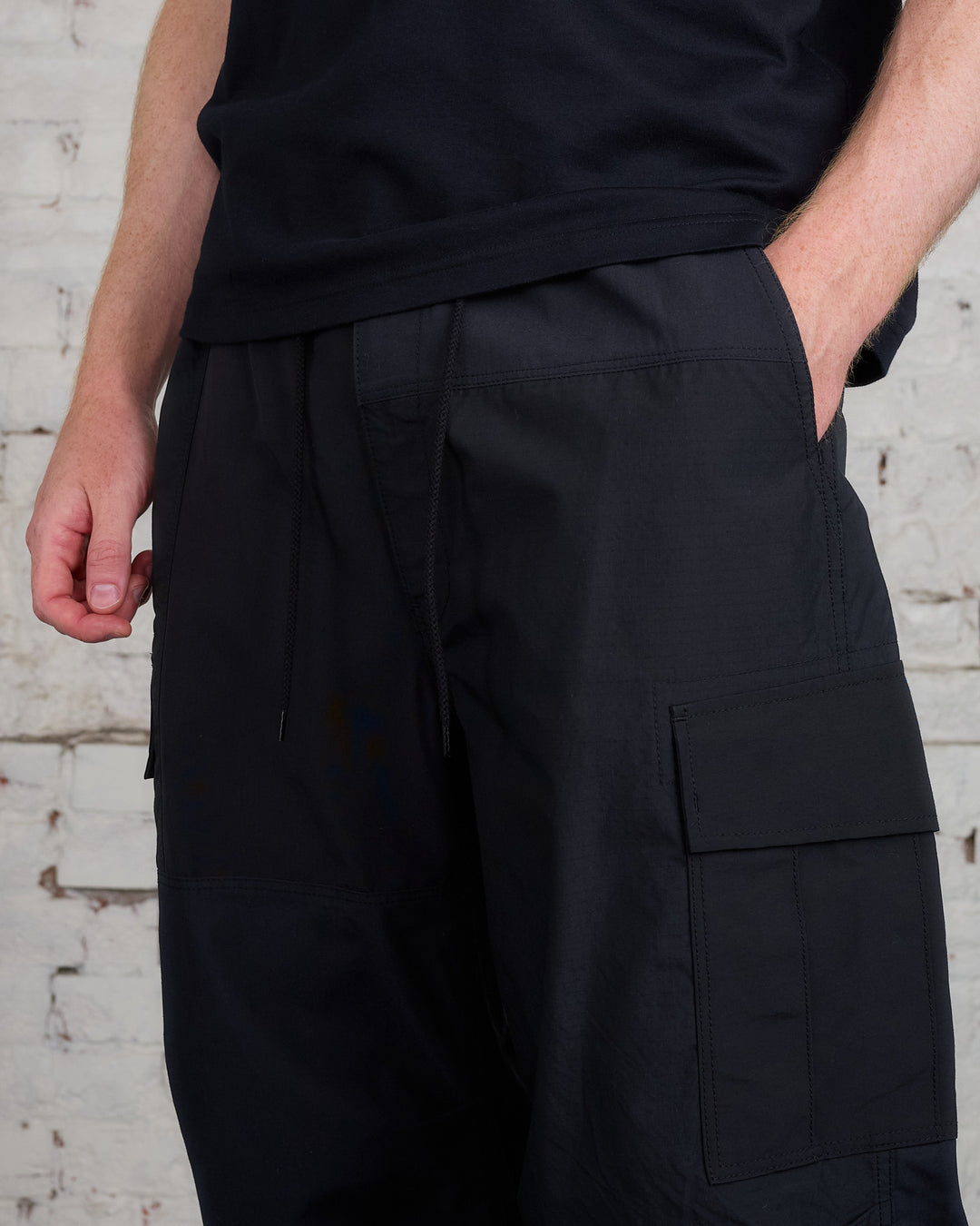 COMME des GARÇONS HOMME Cotton Nylon Mix Cloth Cargo Pant Black