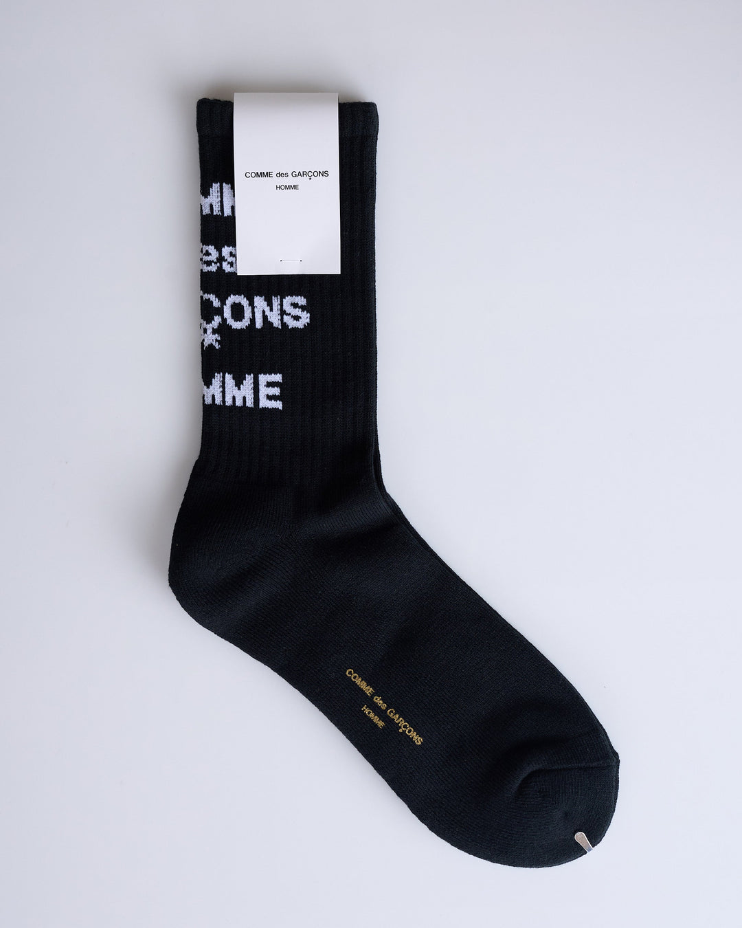 COMME des GARÇONS HOMME Cotton Pile Logo Sock Black