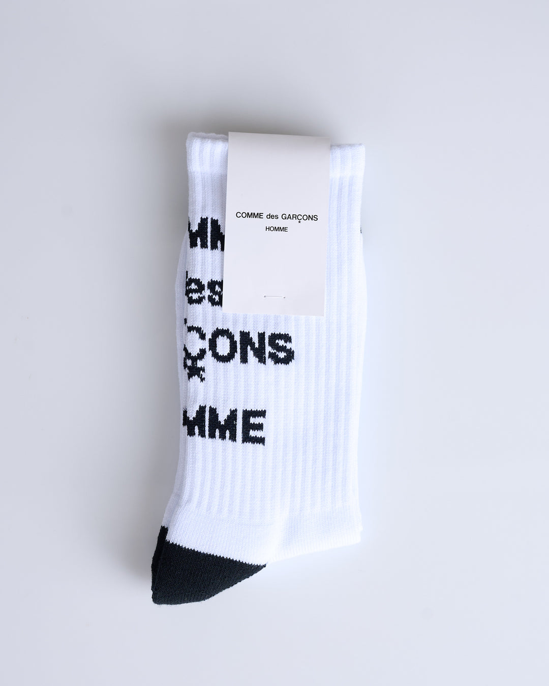 COMME des GARÇONS HOMME Cotton Pile Logo Sock White