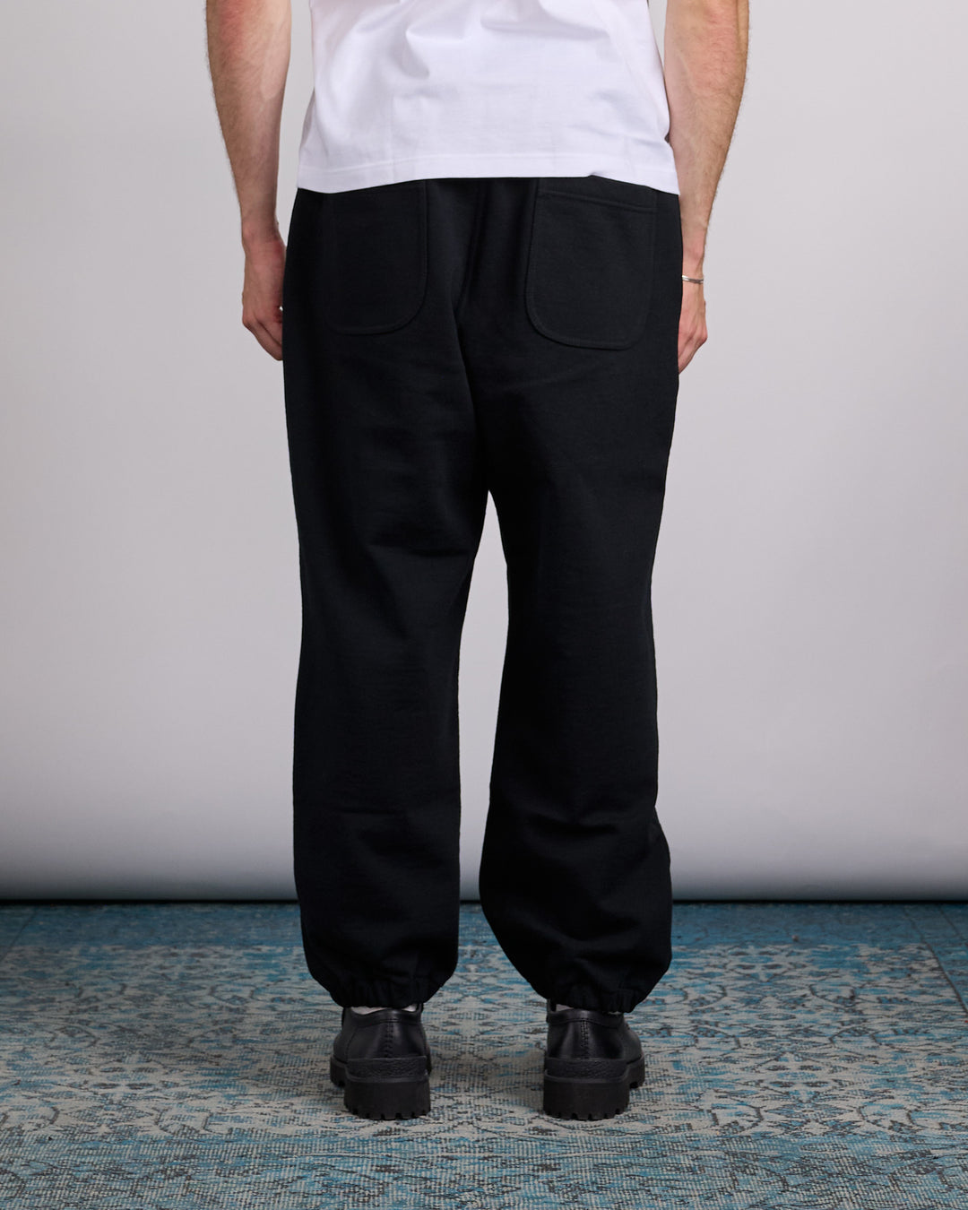 COMME des GARÇONS HOMME Cotton Terry Cloth Logo Print Sweatpant Black
