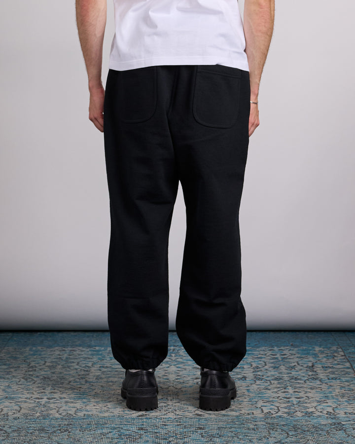 COMME des GARÇONS HOMME Cotton Terry Cloth Logo Print Sweatpant Black