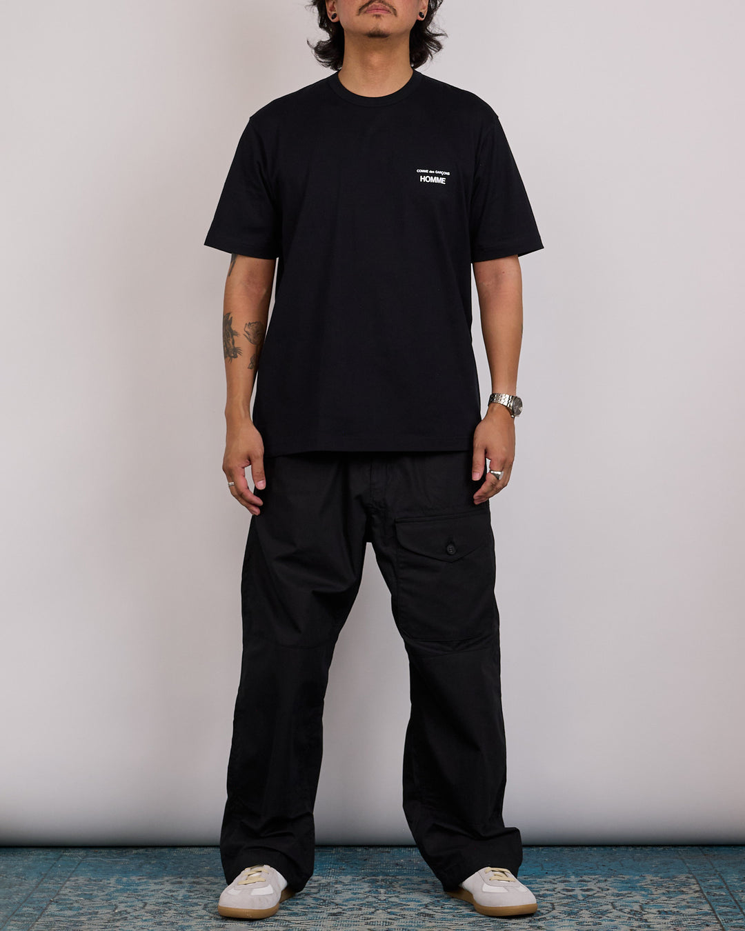 COMME des GARÇONS HOMME Cotton Jersey Logo Print T-Shirt Black