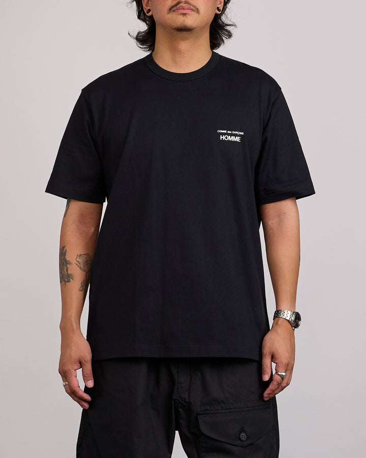 COMME des GARÇONS HOMME Cotton Jersey Logo Print T-Shirt Black