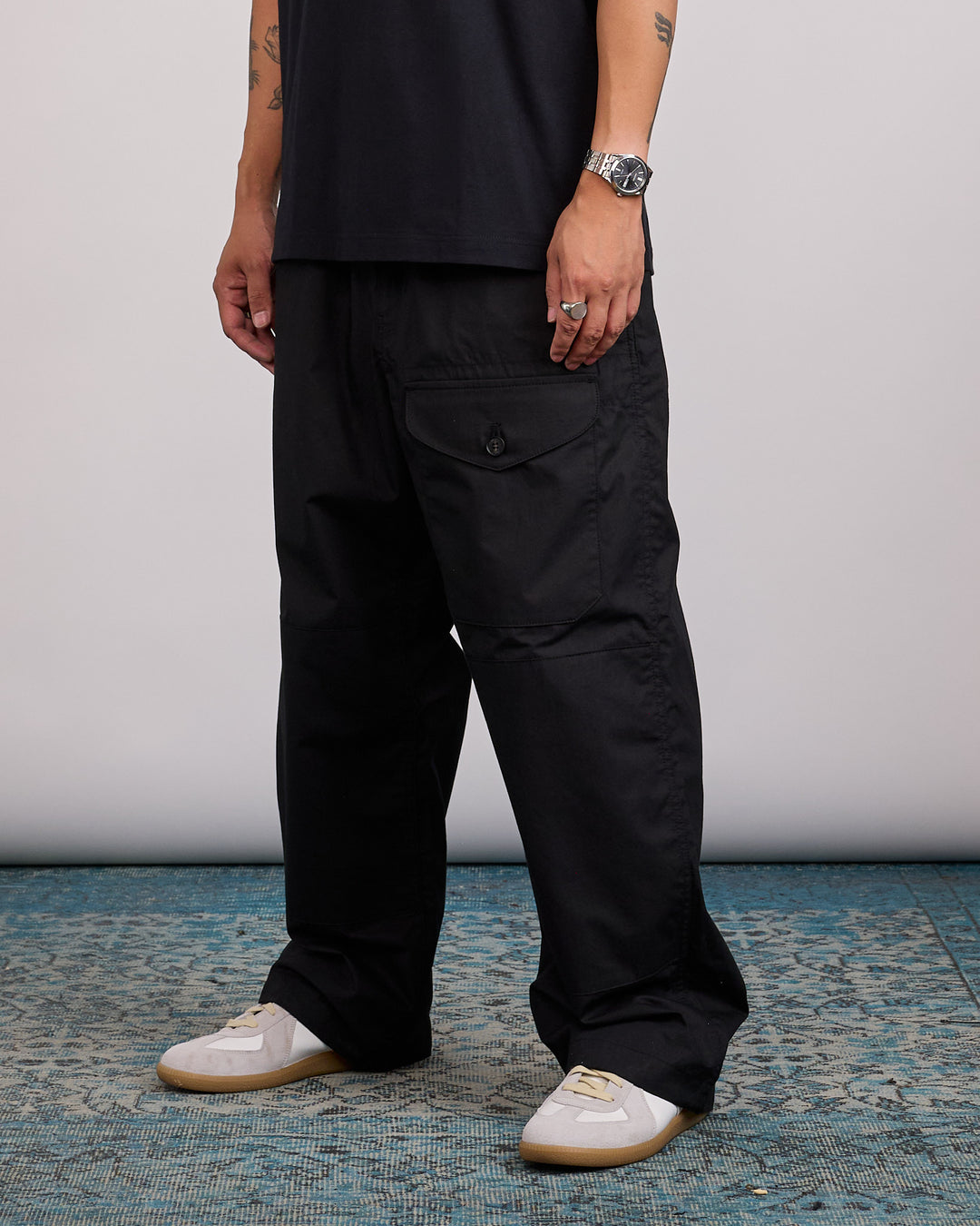 COMME des GARÇONS HOMME Cotton Weather Cloth Cargo Pant Black