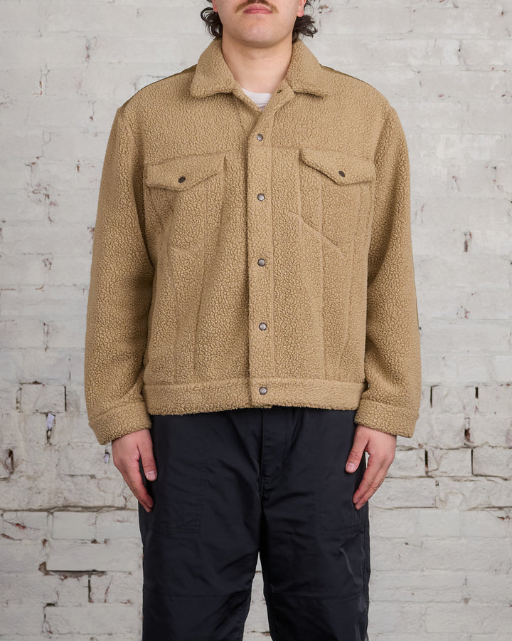 COMME des GARÇONS HOMME Heavy Boa Fleece Trucker Jacket Beige