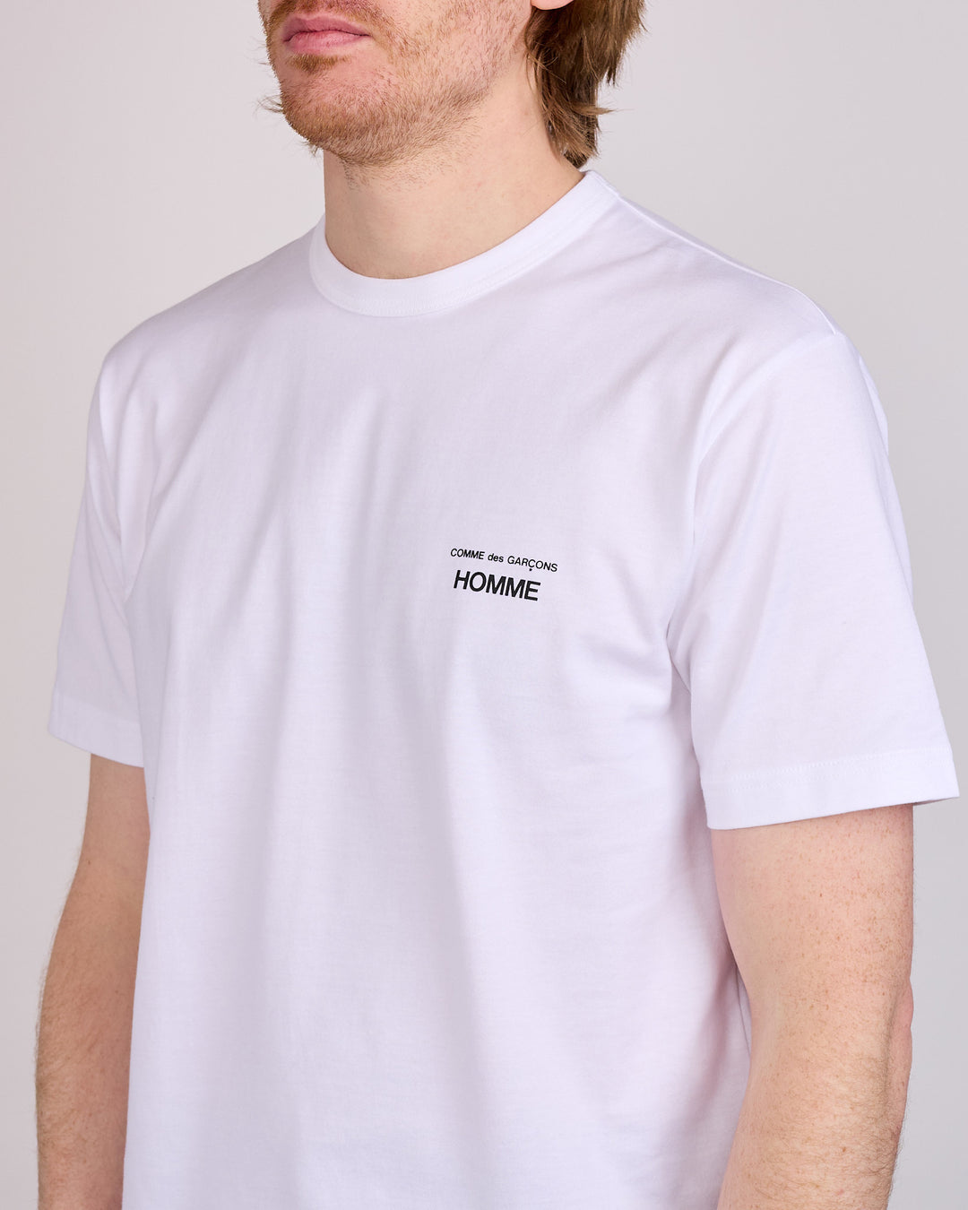COMME des GARÇONS HOMME Jersey Chest Logo T-Shirt White