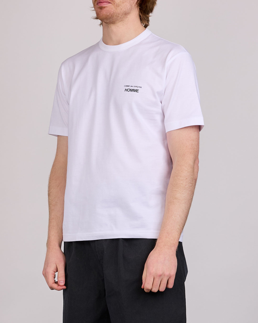 COMME des GARÇONS HOMME Jersey Chest Logo T-Shirt White