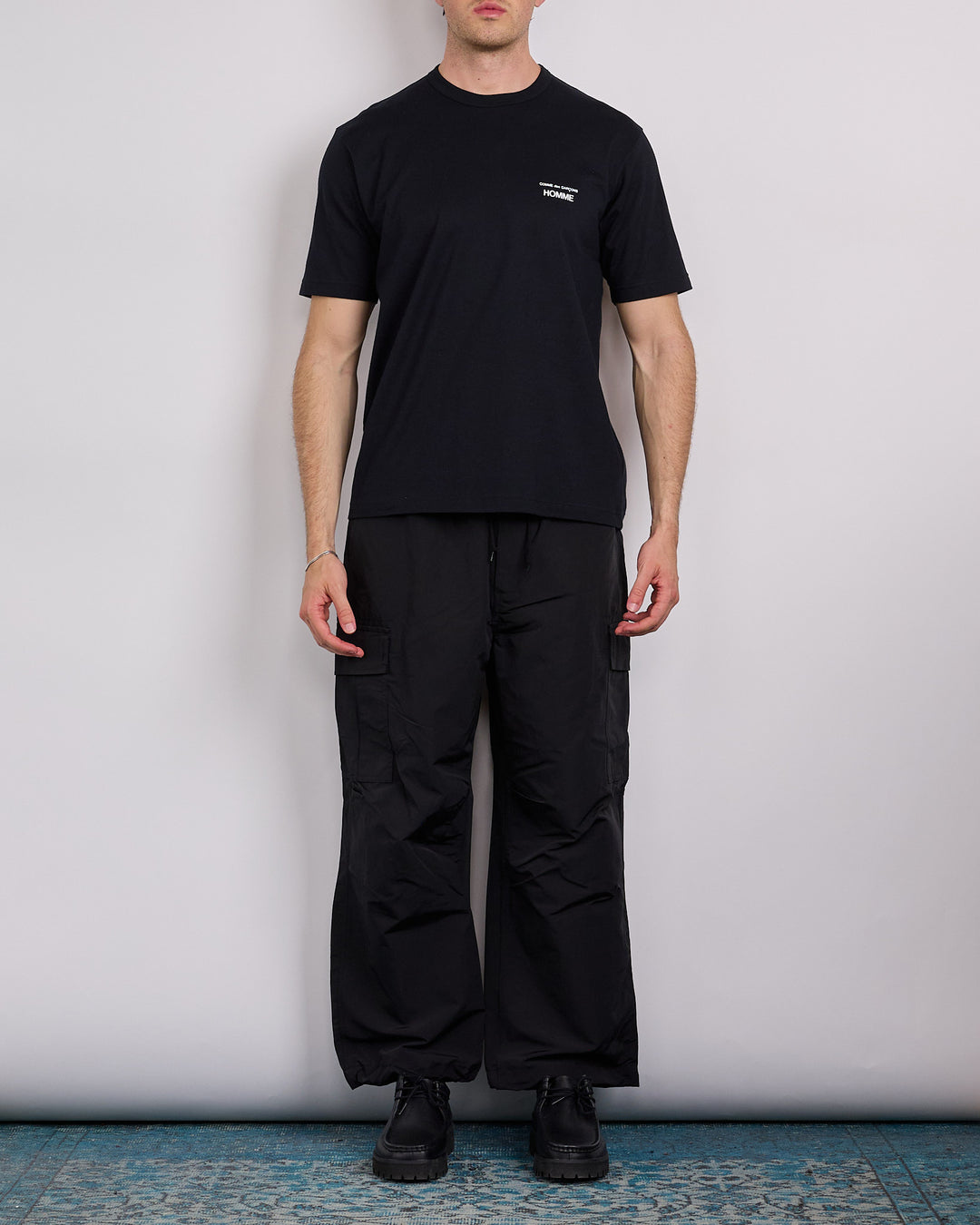 COMME des GARÇONS HOMME Jersey Cotton Logo Print T-Shirt Black