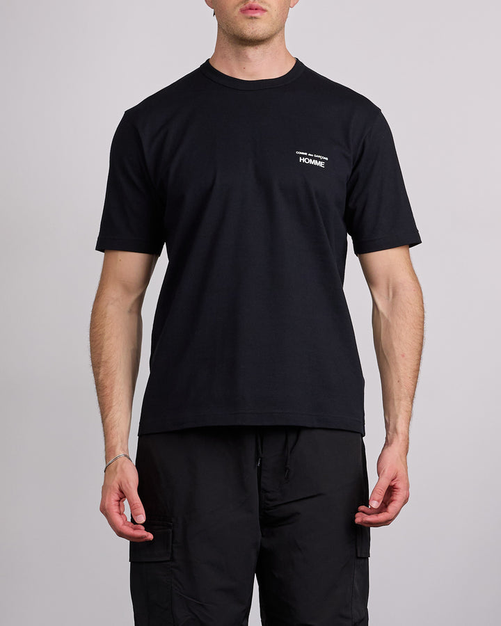 COMME des GARÇONS HOMME Jersey Cotton Logo Print T-Shirt Black