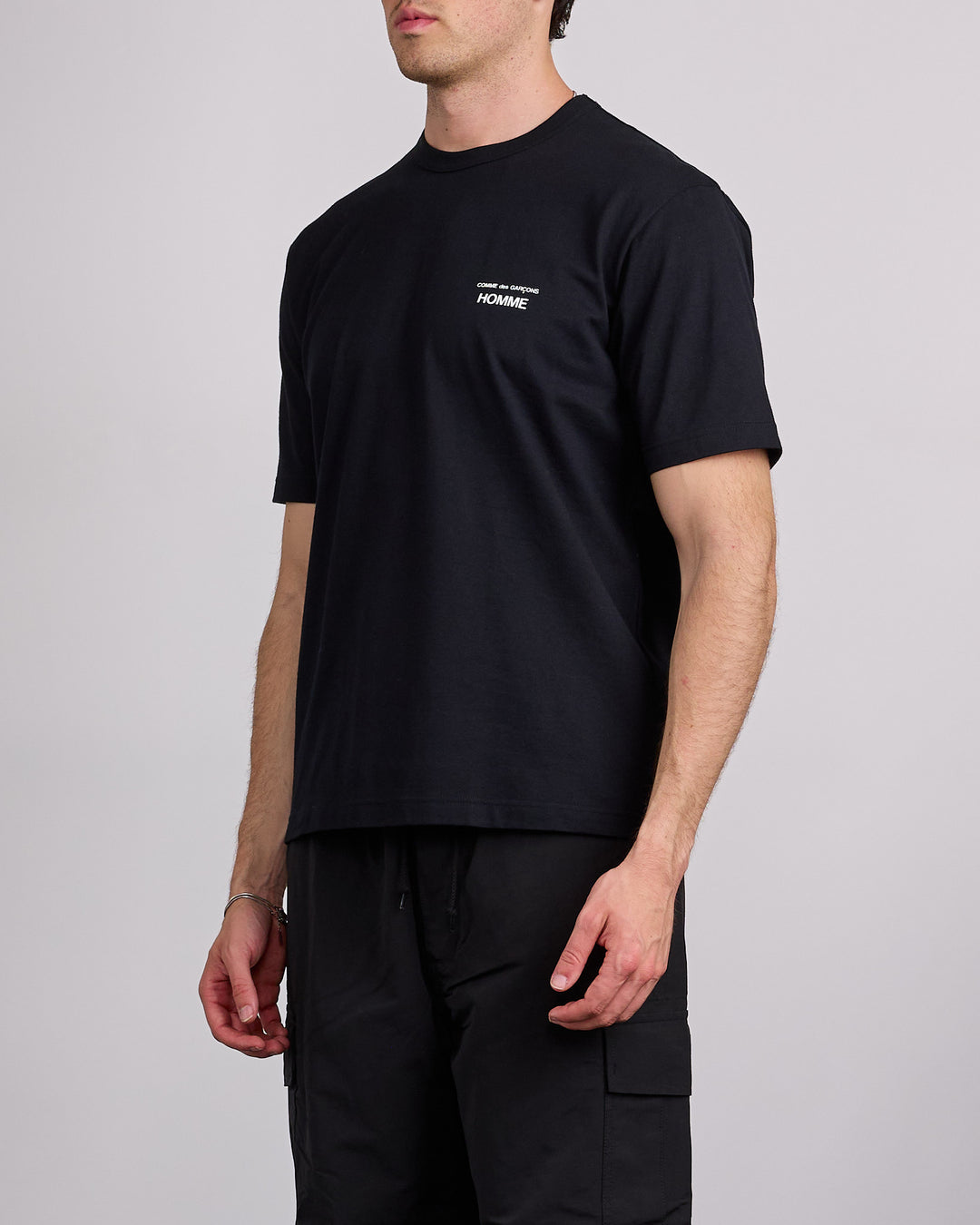 COMME des GARÇONS HOMME Jersey Cotton Logo Print T-Shirt Black