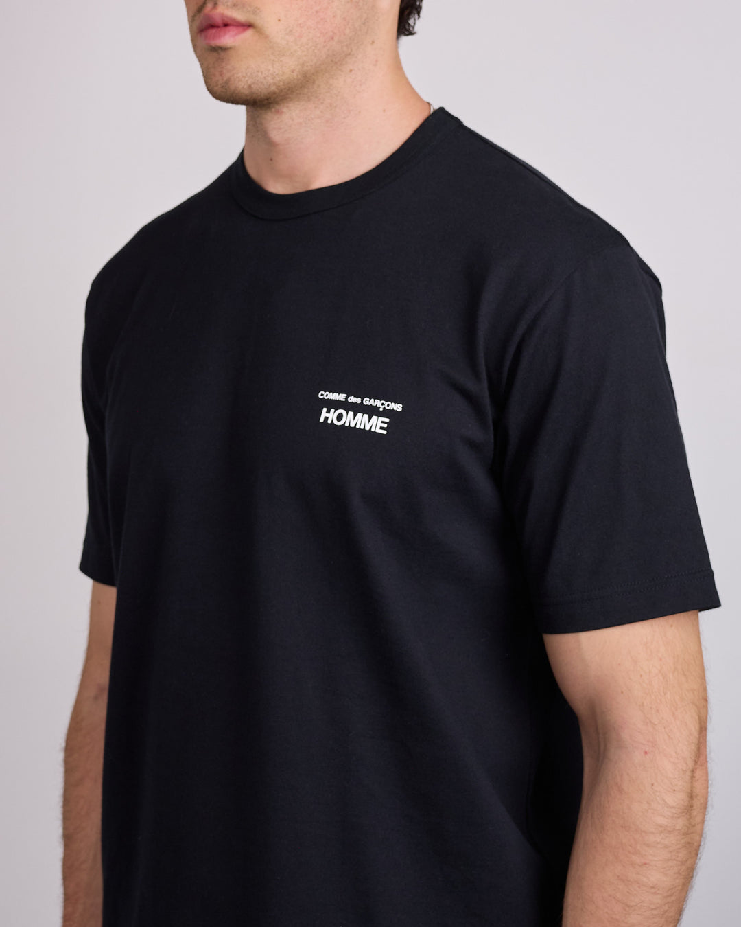 COMME des GARÇONS HOMME Jersey Cotton Logo Print T-Shirt Black