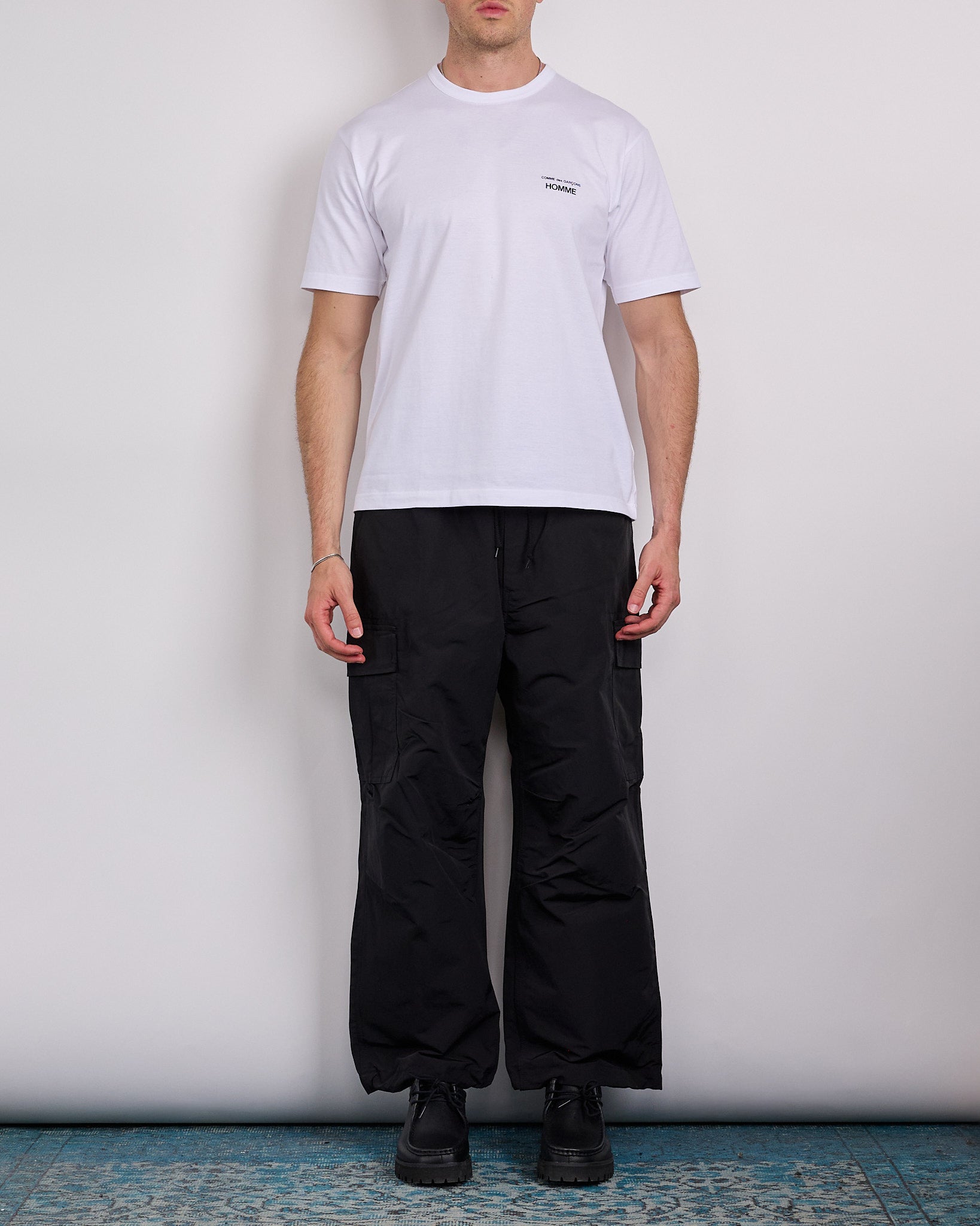 COMME des GARÇONS HOMME Jersey Cotton Logo Print T-Shirt White