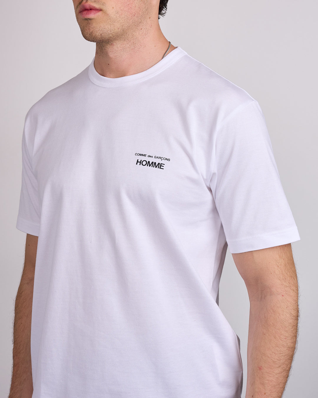 COMME des GARÇONS HOMME Jersey Cotton Logo Print T-Shirt White