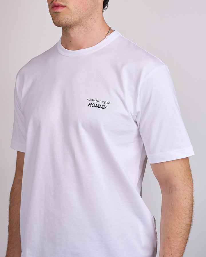 COMME des GARÇONS HOMME Jersey Cotton Logo Print T-Shirt White