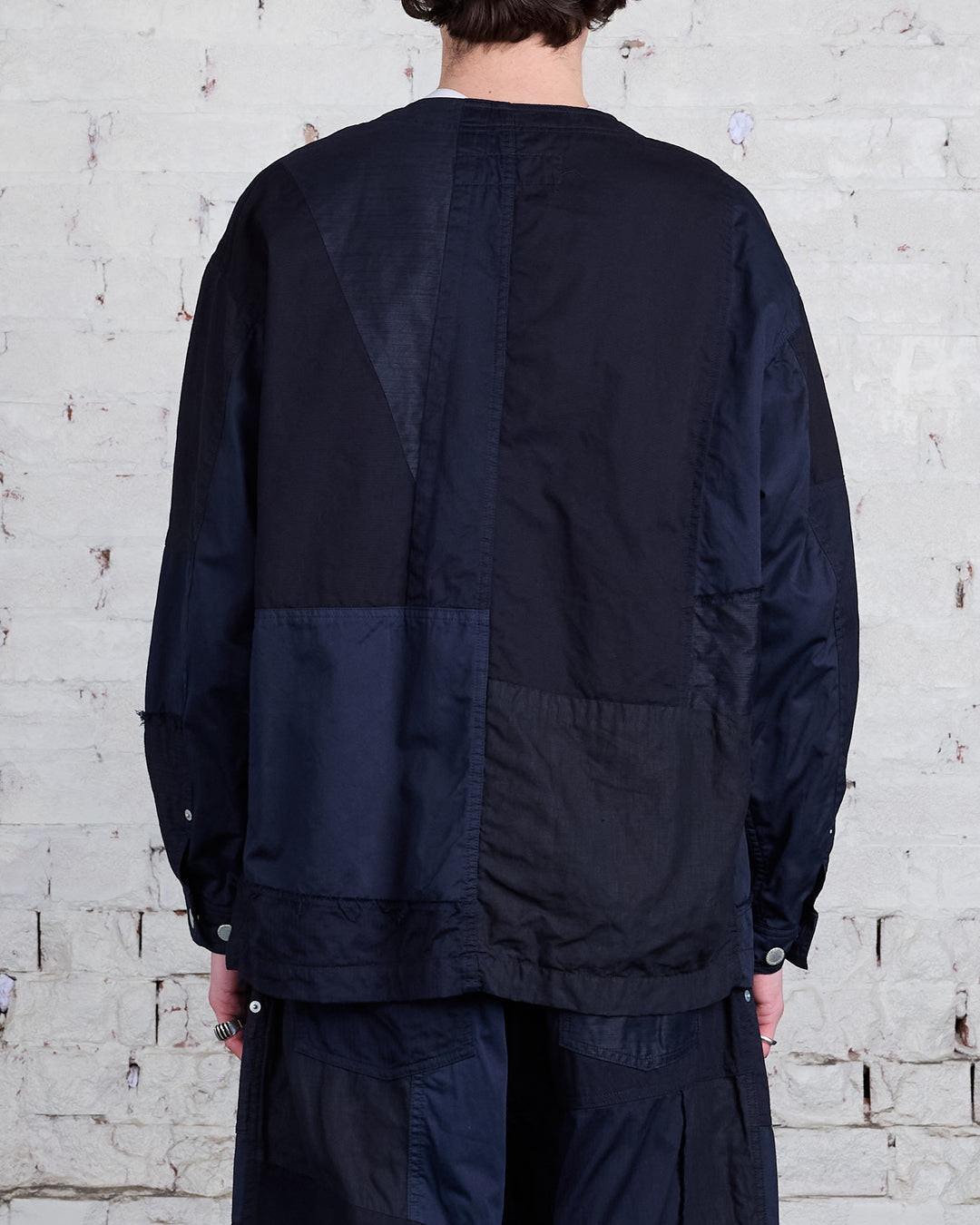 COMME des GARÇONS HOMME Linen-Chino Cloth Jacket Navy Mix