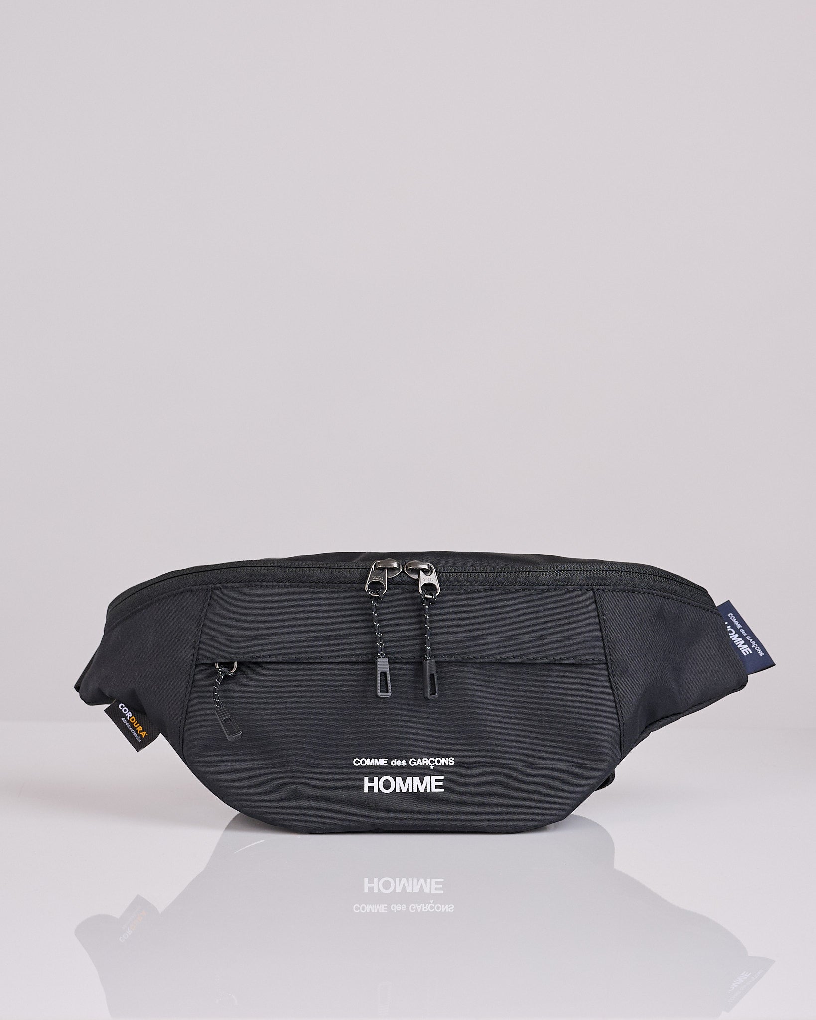 バッグ COMME des GARCONS HOMME WAIST BAG Black COMME des GARÇONS HOMME Logo Cordura Waistbag Black – LESS 17