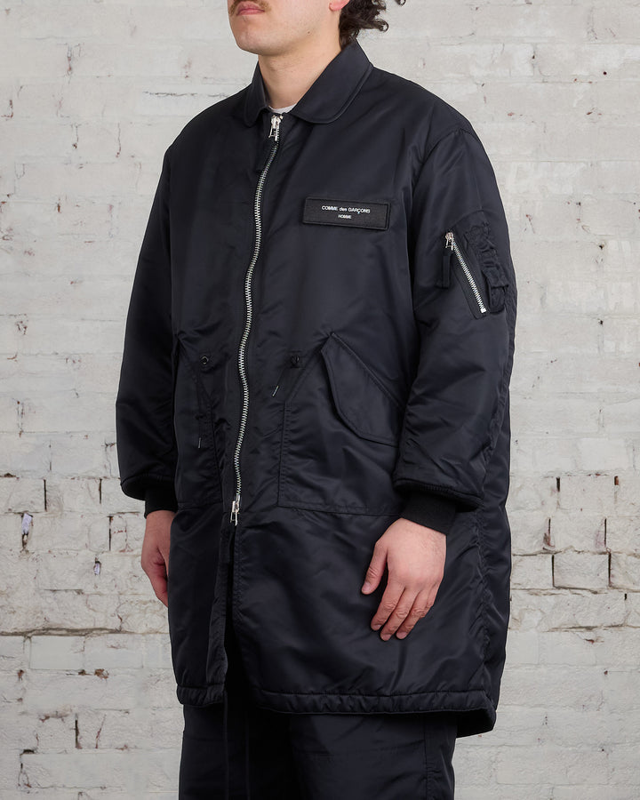 COMME des GARÇONS HOMME Logo Nylon Twill Bomber Parka Black