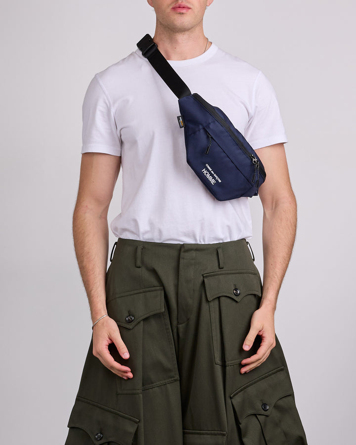 COMME des GARÇONS HOMME Logo Print Cordura Waistbag Navy