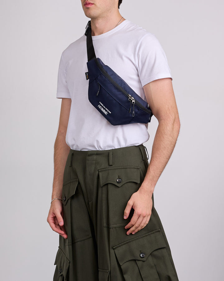 COMME des GARÇONS HOMME Logo Print Cordura Waistbag Navy