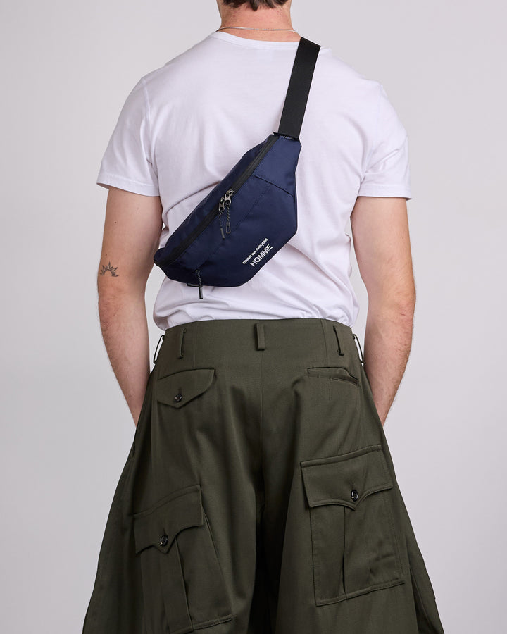 COMME des GARÇONS HOMME Logo Print Cordura Waistbag Navy