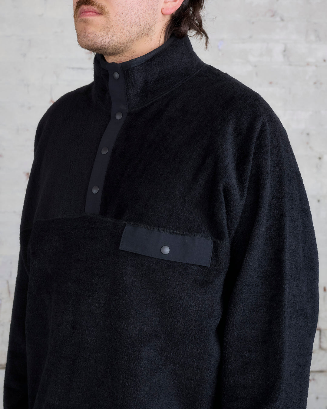 COMME des GARÇONS HOMME Nylon Cotton Micro Fur Anorak Jacket Black