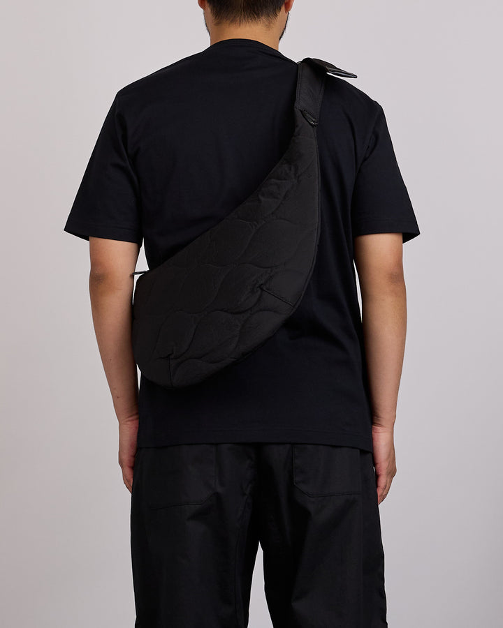 COMME des GARÇONS HOMME Nylon Ripstop Quilted Sling Bag Black