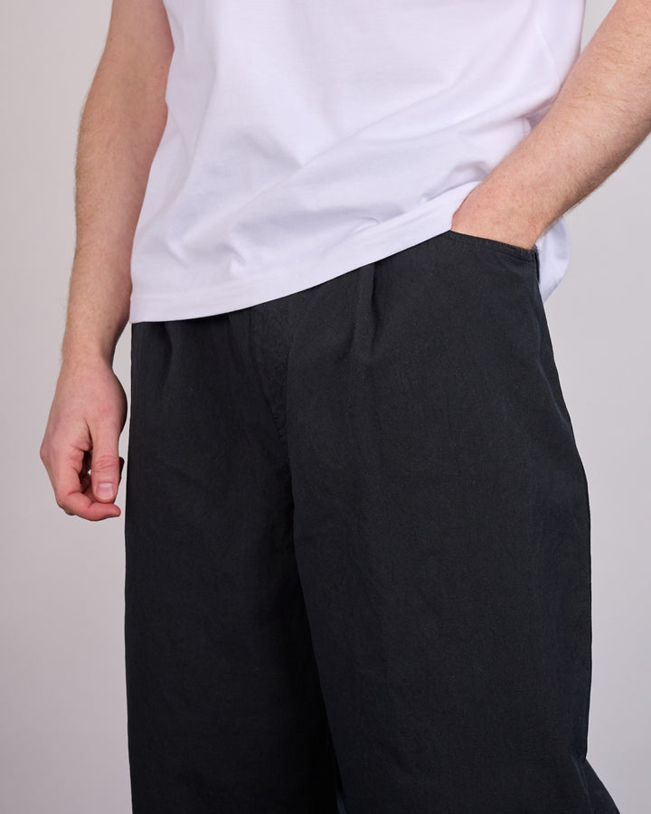 COMME des GARÇONS HOMME Oxford Nylon Pleated Pant Black