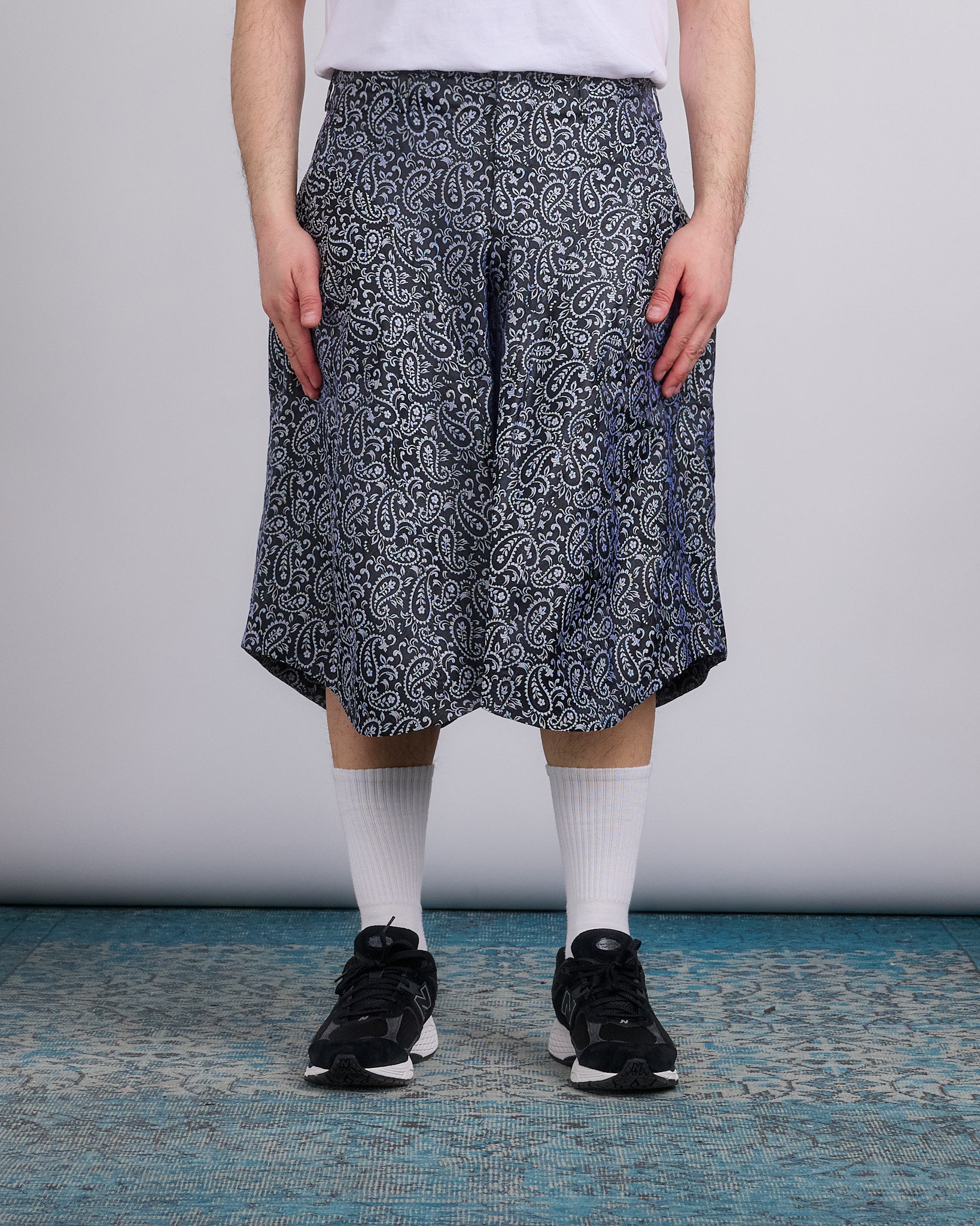 COMME des GARÇONS HOMME Plus Paisley Pattern Oversized Short Black