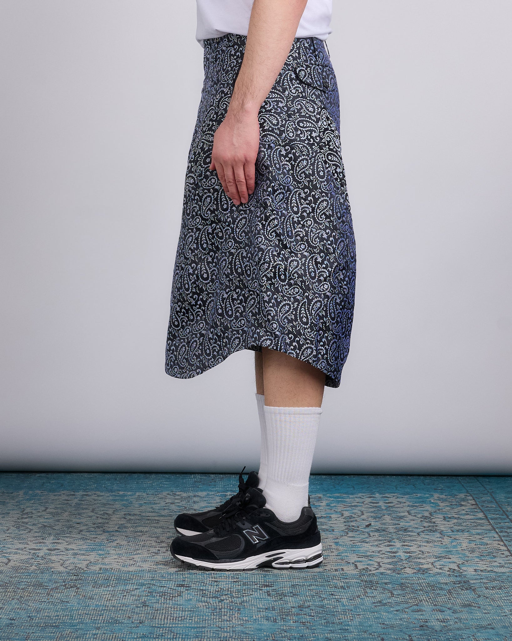 COMME des GARÇONS HOMME Plus Paisley Pattern Oversized Short Black