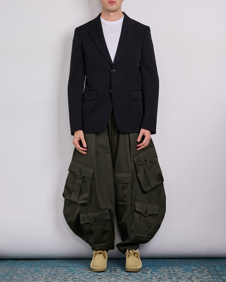 COMME des GARÇONS HOMME Plus Wool Cotton Blend Cargo Balloon Pant Khaki