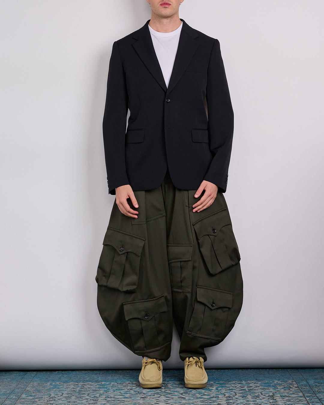 COMME des GARÇONS HOMME Plus Wool Gabardine Blazer Black