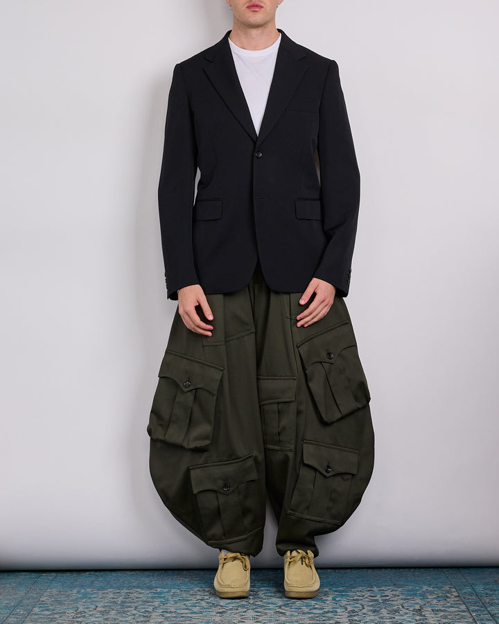 COMME des GARÇONS HOMME Plus Wool Gabardine Blazer Black