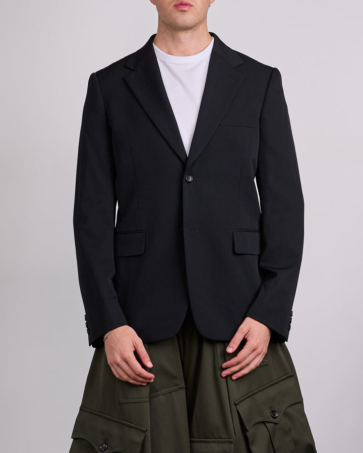 COMME des GARÇONS HOMME Plus Wool Gabardine Blazer Black