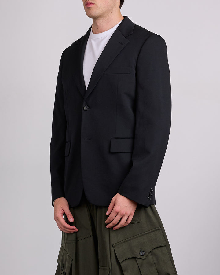 COMME des GARÇONS HOMME Plus Wool Gabardine Blazer Black