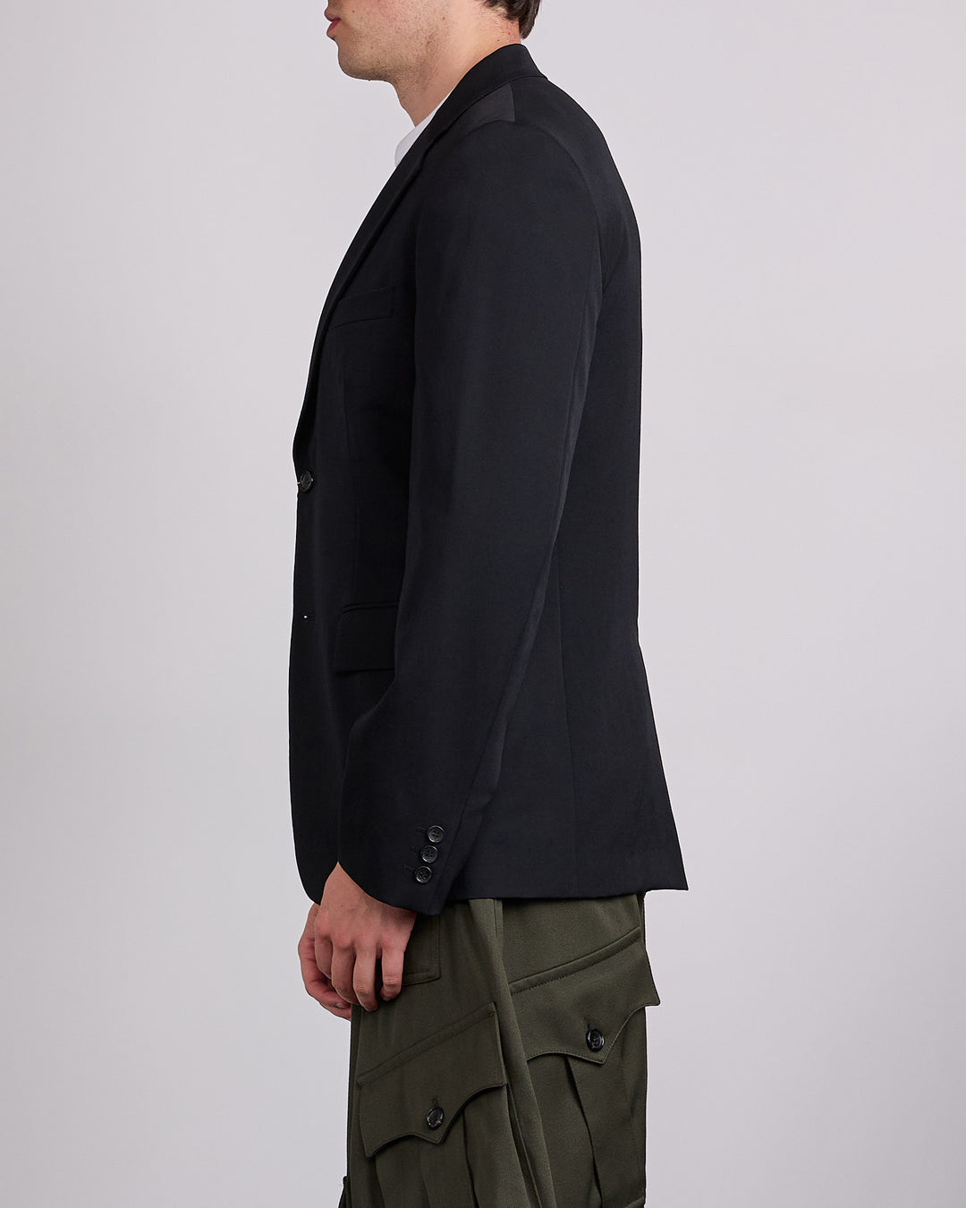 COMME des GARÇONS HOMME Plus Wool Gabardine Blazer Black