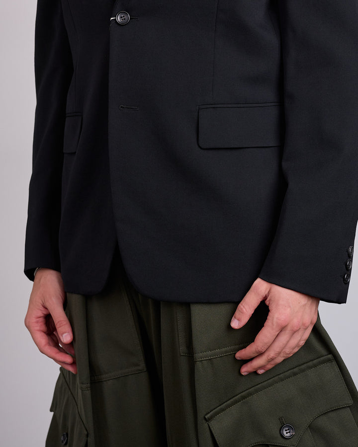 COMME des GARÇONS HOMME Plus Wool Gabardine Blazer Black