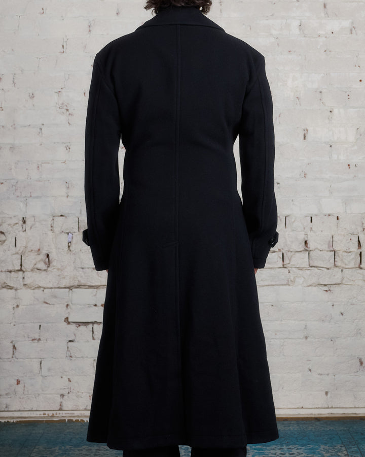 COMME des GARÇONS HOMME Plus Wool Nylon Mosser Coat Black