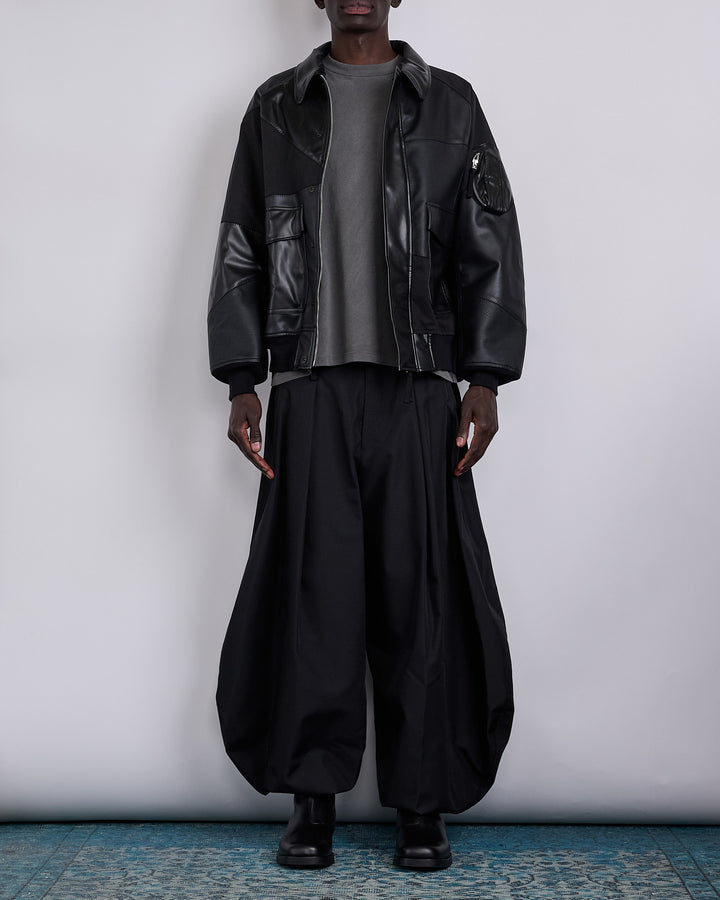 COMME des GARÇONS HOMME Synthetic Leather Jacket Black Mix