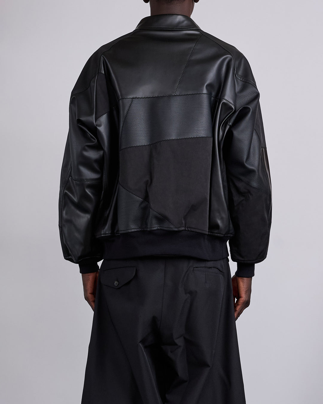 COMME des GARÇONS HOMME Synthetic Leather Jacket Black Mix